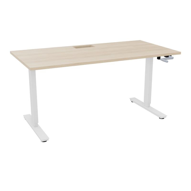 AXEL 2 BUREAU RECT 160X80+ DECOUPE TRAPPE + GOUL - SYST.MANIVELLE RZ SO