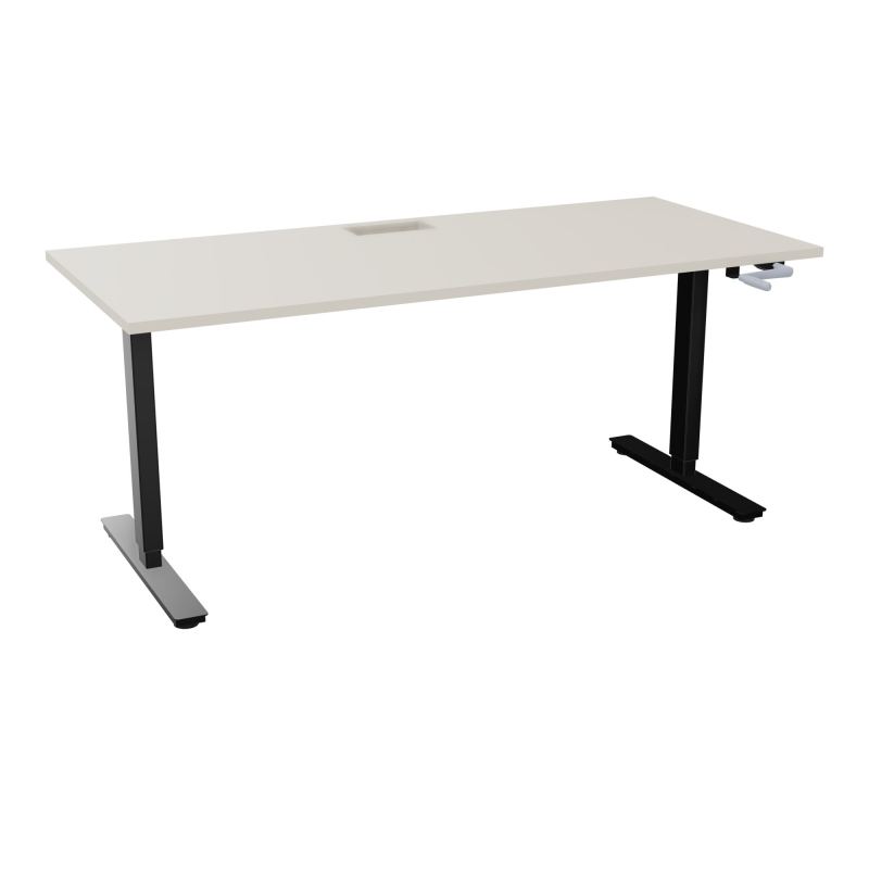 AXEL 2 BUREAU RECT 180X80+ DECOUPE TRAPPE + GOUL - SYST.MANIVELLE N5 SG