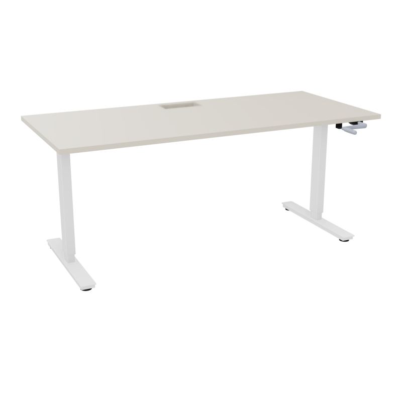 AXEL 2 BUREAU RECT 180X80+ DECOUPE TRAPPE + GOUL - SYST.MANIVELLE N5 SO