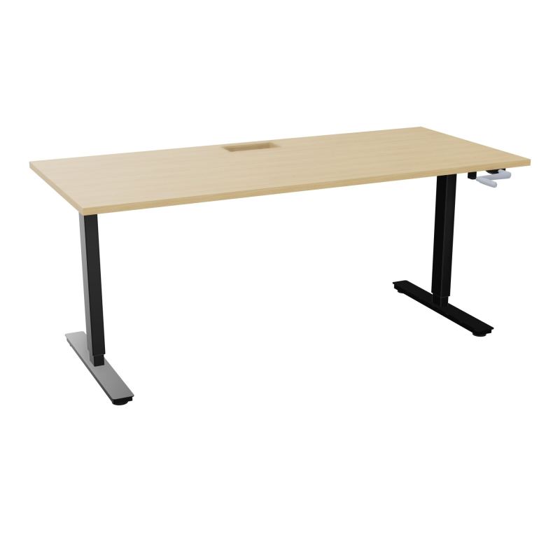 AXEL 2 BUREAU RECT 180X80+ DECOUPE TRAPPE + GOUL - SYST.MANIVELLE R1 SG