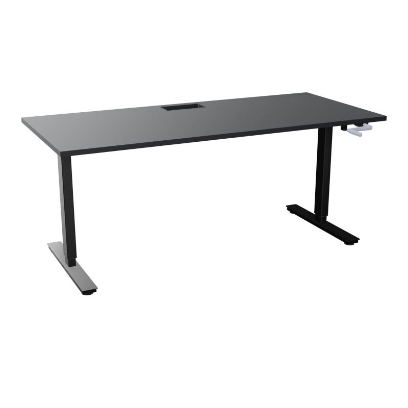 AXEL 2 BUREAU RECT 180X80+ DECOUPE TRAPPE + GOUL - SYST.MANIVELLE R9 SG