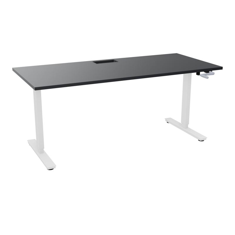 AXEL 2 BUREAU RECT 180X80+ DECOUPE TRAPPE + GOUL - SYST.MANIVELLE R9 SO