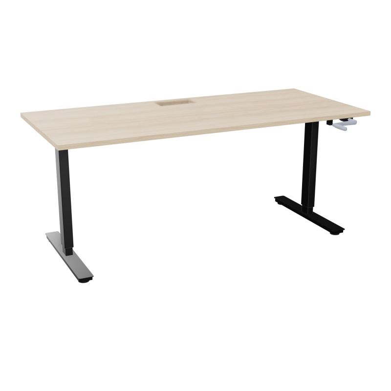AXEL 2 BUREAU RECT 180X80+ DECOUPE TRAPPE + GOUL - SYST.MANIVELLE RZ SG