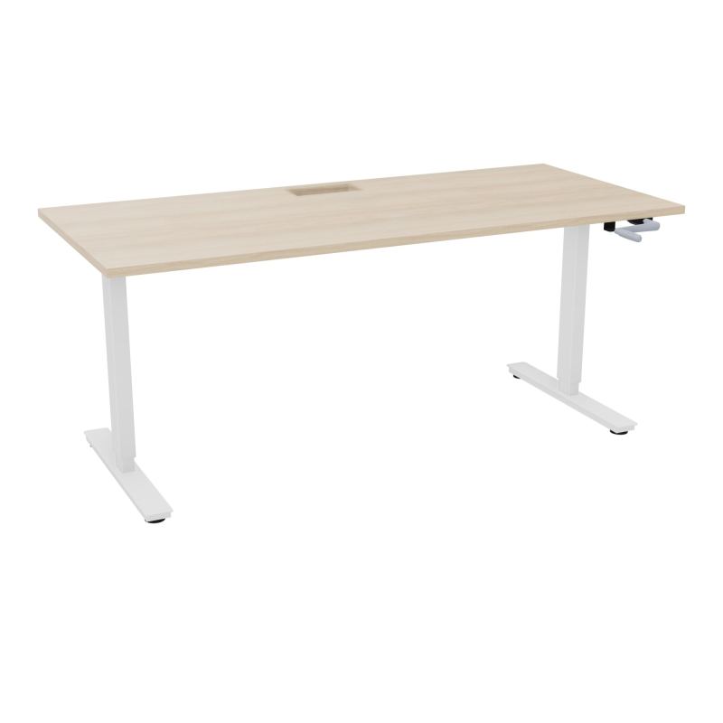 AXEL 2 BUREAU RECT 180X80+ DECOUPE TRAPPE + GOUL - SYST.MANIVELLE RZ SO