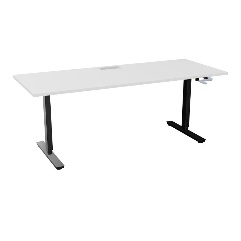 AXEL 2 BUREAU RECT 200X80+ DECOUPE TRAPPE + GOUL - SYST.MANIVELLE MG SG