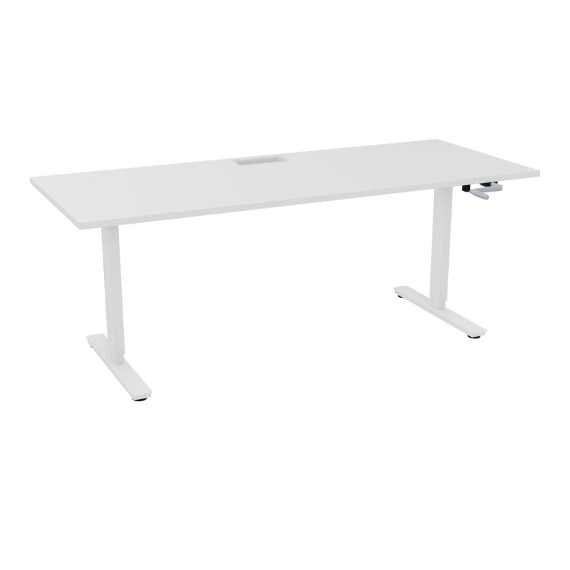 AXEL 2 BUREAU RECT 200X80+ DECOUPE TRAPPE + GOUL - SYST.MANIVELLE MG SO
