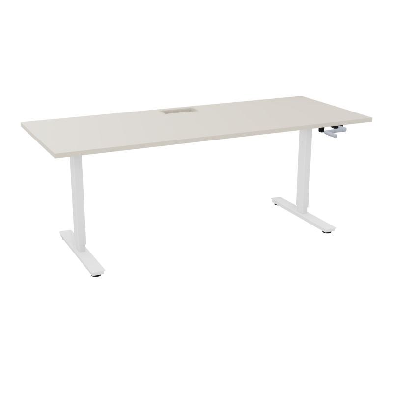 AXEL 2 BUREAU RECT 200X80+ DECOUPE TRAPPE + GOUL - SYST.MANIVELLE N5 SO