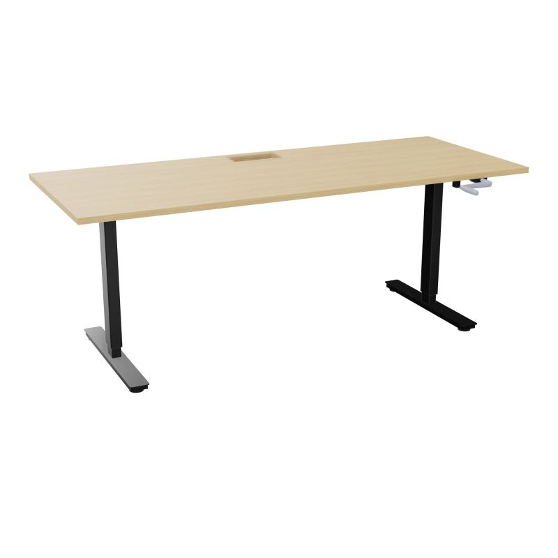 AXEL 2 BUREAU RECT 200X80+ DECOUPE TRAPPE + GOUL - SYST.MANIVELLE R1 SG