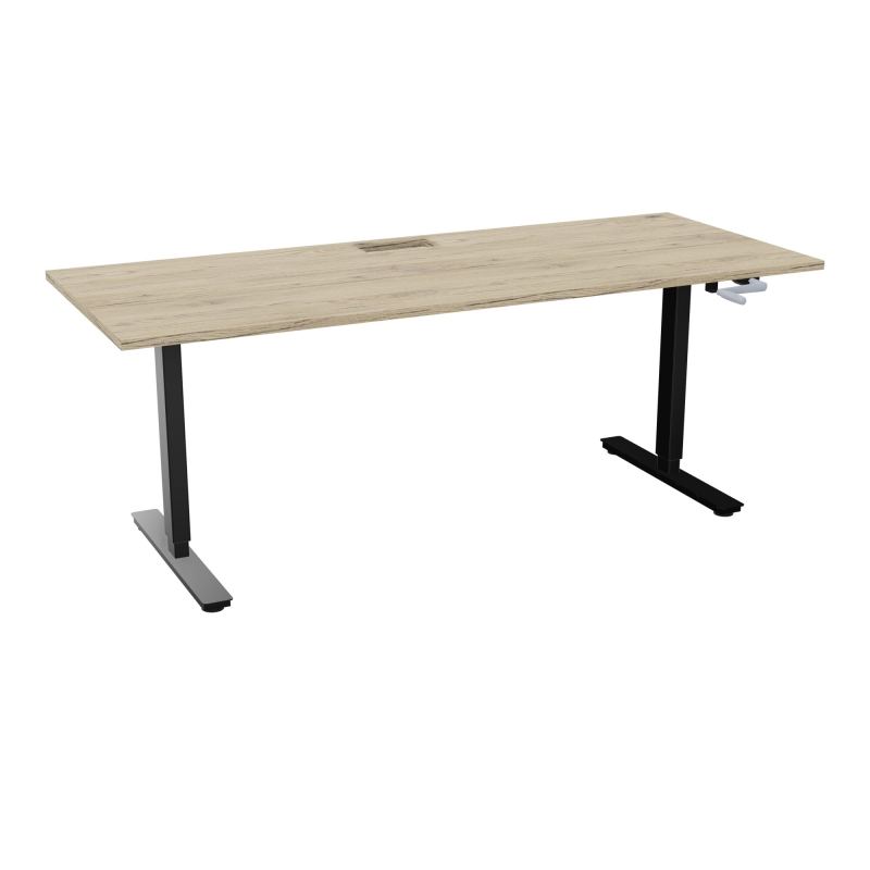 AXEL 2 BUREAU RECT 200X80+ DECOUPE TRAPPE + GOUL - SYST.MANIVELLE R3 SG
