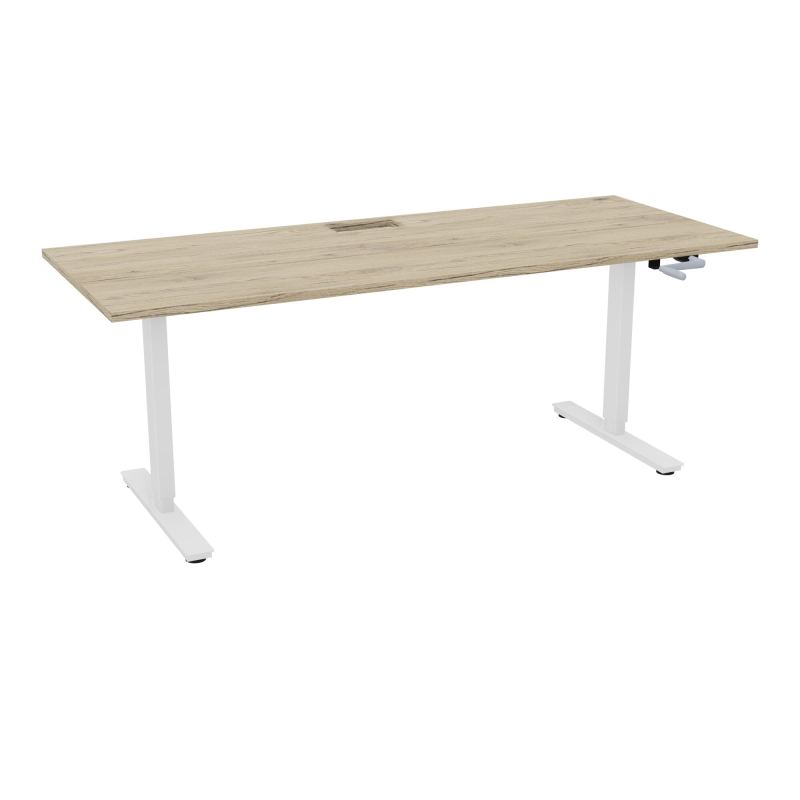 AXEL 2 BUREAU RECT 200X80+ DECOUPE TRAPPE + GOUL - SYST.MANIVELLE R3 SO