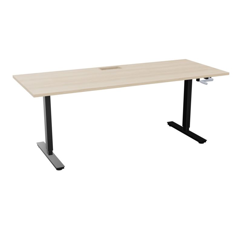 AXEL 2 BUREAU RECT 200X80+ DECOUPE TRAPPE + GOUL - SYST.MANIVELLE RZ SG