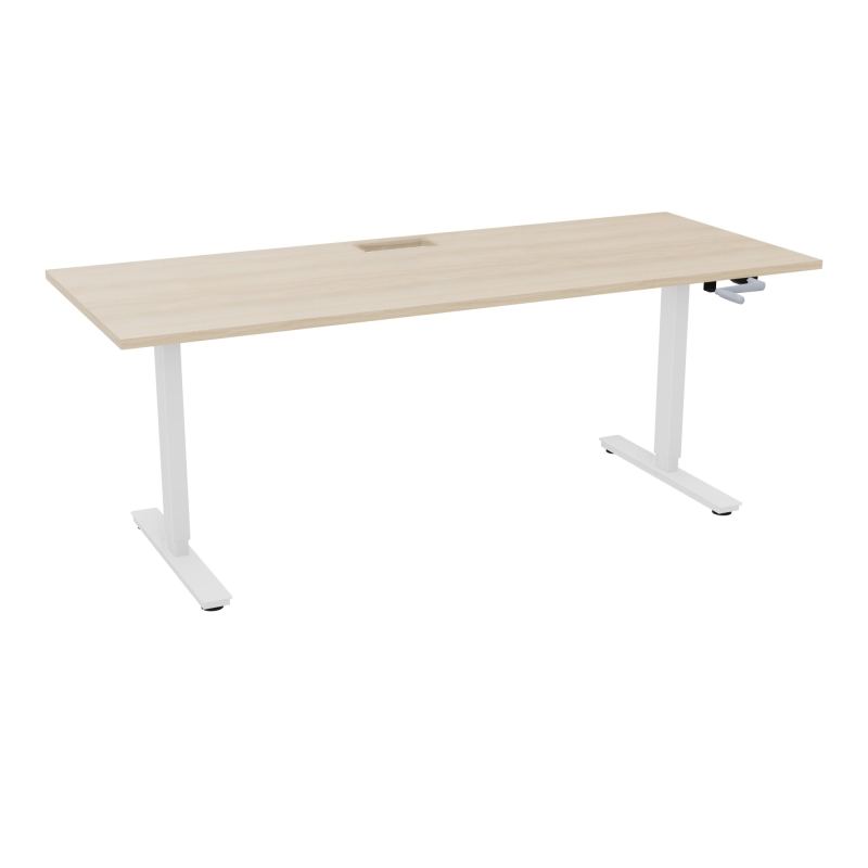 AXEL 2 BUREAU RECT 200X80+ DECOUPE TRAPPE + GOUL - SYST.MANIVELLE RZ SO