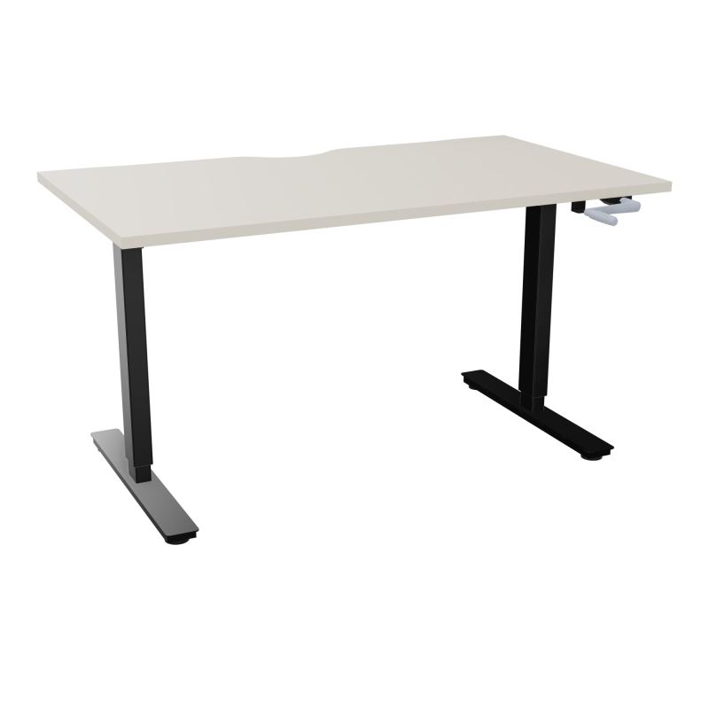 AXEL 2 BUREAU RECT 140X80 ECHANCRURE - SYST. MANIVELLE  N5 SG