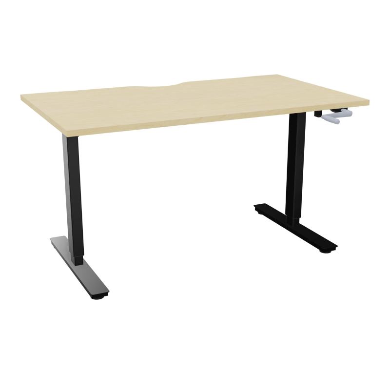 AXEL 2 BUREAU RECT 140X80 ECHANCRURE - SYST. MANIVELLE  N8 SG