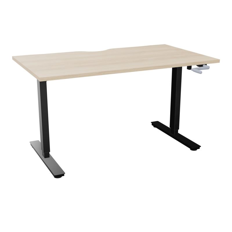 AXEL 2 BUREAU RECT 140X80 ECHANCRURE - SYST. MANIVELLE  RZ SG