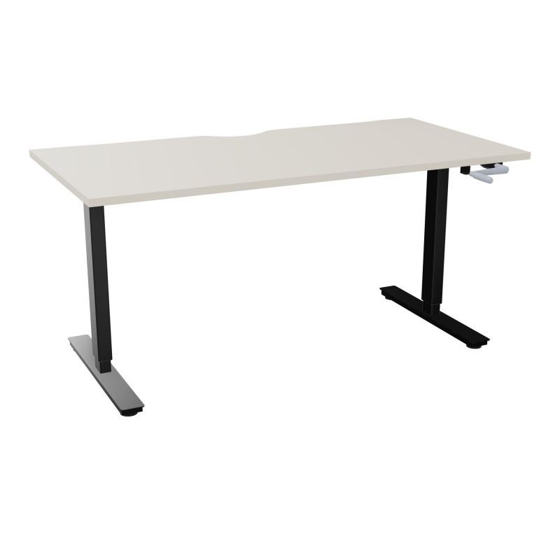 AXEL 2 BUREAU RECT 160X80 ECHANCRURE - SYST. MANIVELLE  N5 SG