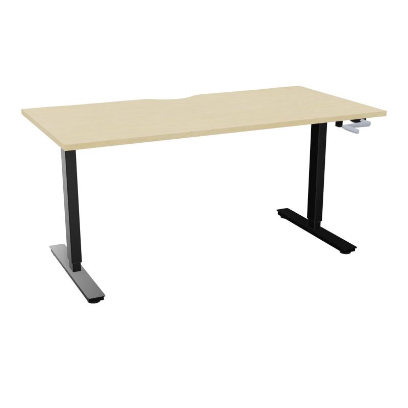 AXEL 2 BUREAU RECT 160X80 ECHANCRURE - SYST. MANIVELLE  N8 SG