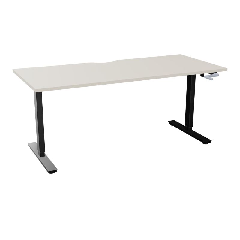 AXEL 2 BUREAU RECT 180X80 ECHANCRURE - SYST. MANIVELLE  N5 SG