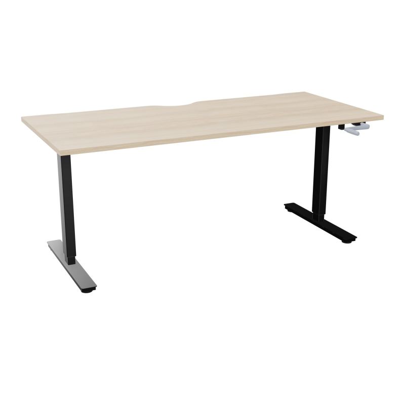 AXEL 2 BUREAU RECT 180X80 ECHANCRURE - SYST. MANIVELLE  RZ SG