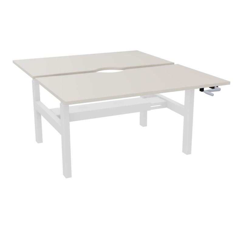 AXEL 2 BENCH 2 x RECT L140X80 ECHANCRURE - SYST.MANIVELLE  N5 SO