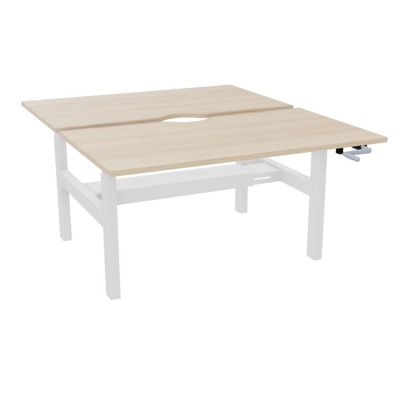 AXEL 2 BENCH 2 x RECT L140X80 ECHANCRURE - SYST.MANIVELLE  RZ SO