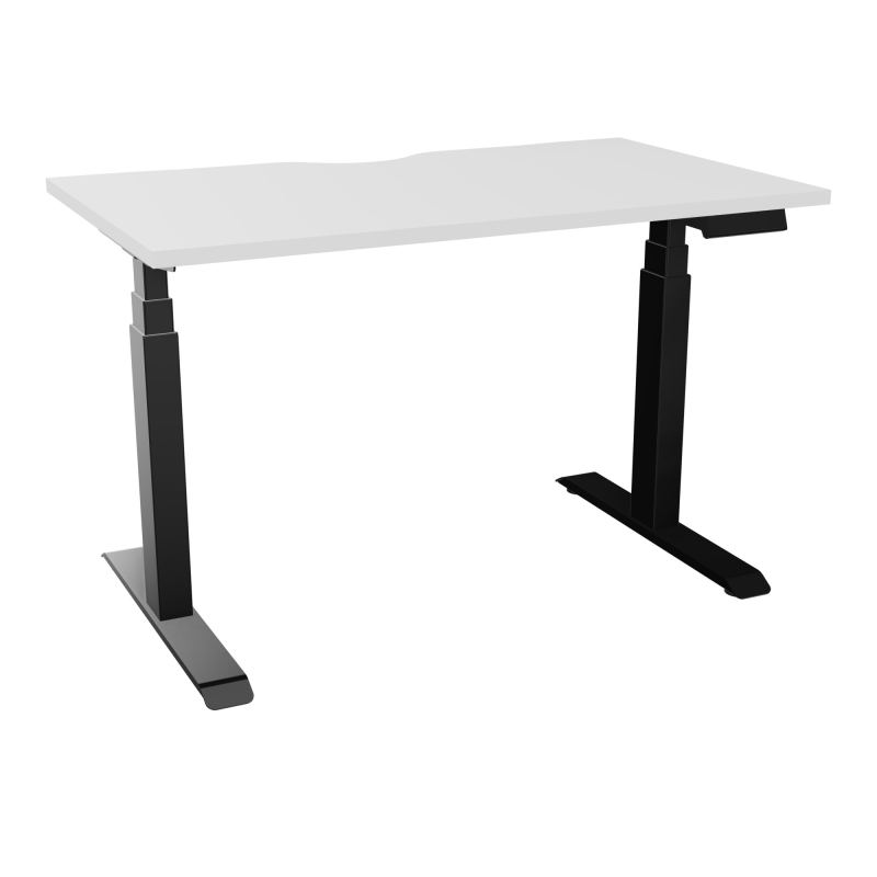 AXEL 2 BUREAU RECT 120X70 ECHANCRURE - MOTORISE - 4 UTILLISATEURS x 2 MEM + USB   MG SG