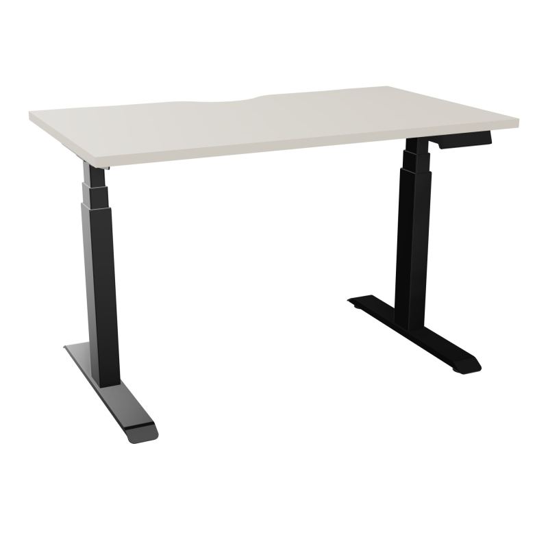 AXEL 2 BUREAU RECT 120X70 ECHANCRURE - MOTORISE - 4 UTILLISATEURS x 2 MEM + USB   N5 SG