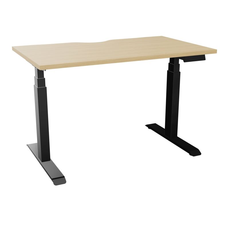 AXEL 2 BUREAU RECT 120X70 ECHANCRURE - MOTORISE - 4 UTILLISATEURS x 2 MEM + USB   R1 SG