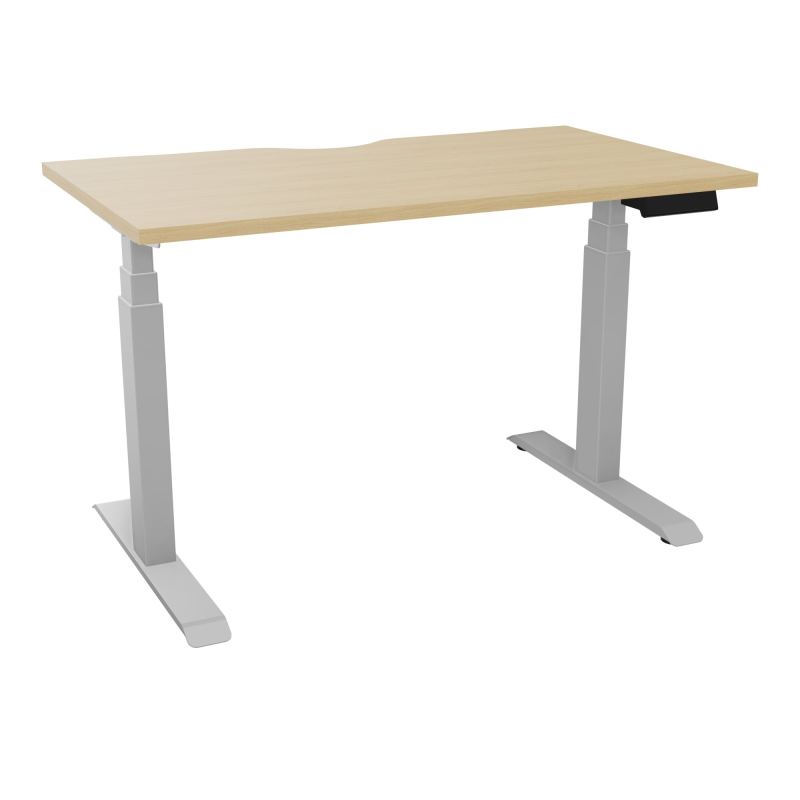 AXEL 2 BUREAU RECT 120X70 ECHANCRURE - MOTORISE - 4 UTILLISATEURS x 2 MEM + USB   R1 Z4