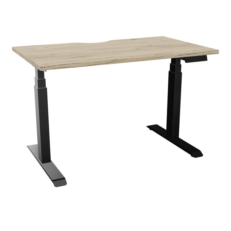 AXEL 2 BUREAU RECT 120X70 ECHANCRURE - MOTORISE - 4 UTILLISATEURS x 2 MEM + USB   R3 SG