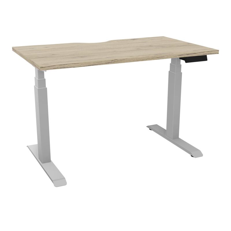 AXEL 2 BUREAU RECT 120X70 ECHANCRURE - MOTORISE - 4 UTILLISATEURS x 2 MEM + USB   R3 Z4