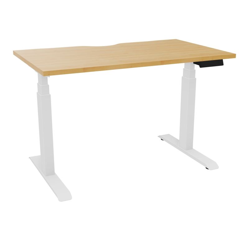 AXEL 2 BUREAU RECT 120X70 ECHANCRURE - MOTORISE - 4 UTILLISATEURS x 2 MEM + USB   R5 SO