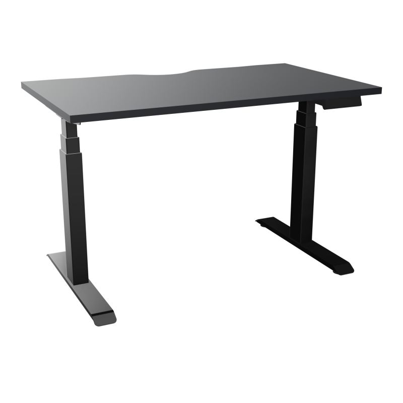 AXEL 2 BUREAU RECT 120X70 ECHANCRURE - MOTORISE - 4 UTILLISATEURS x 2 MEM + USB   R9 SG