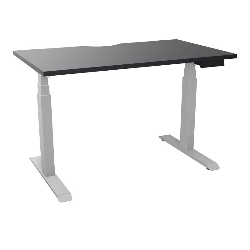 AXEL 2 BUREAU RECT 120X70 ECHANCRURE - MOTORISE - 4 UTILLISATEURS x 2 MEM + USB   R9 Z4