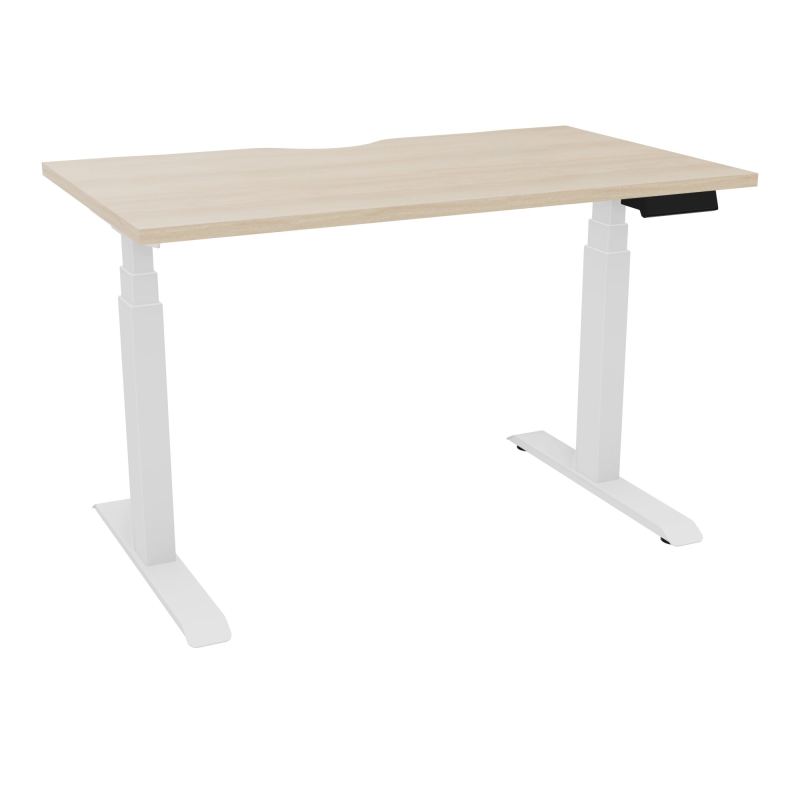 AXEL 2 BUREAU RECT 120X70 ECHANCRURE - MOTORISE - 4 UTILLISATEURS x 2 MEM + USB   RZ SO