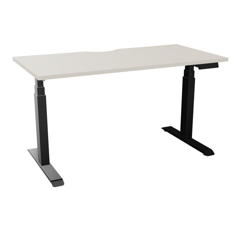 AXEL 2 BUREAU RECT 140X70 ECHANCRURE - MOTORISE - 4 UTILLISATEURS x 2 MEM + USB   N5 SG