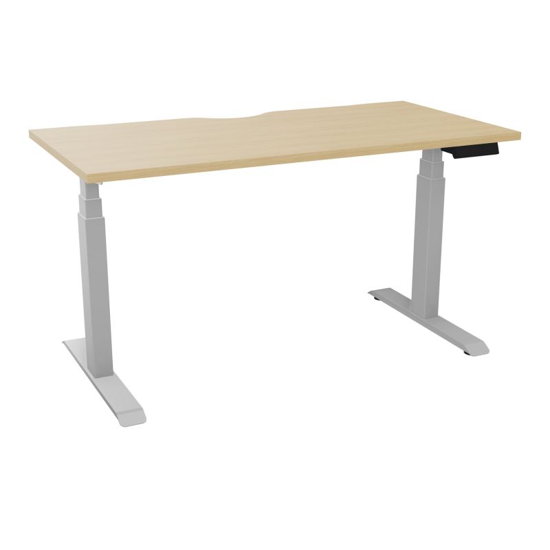 AXEL 2 BUREAU RECT 140X70 ECHANCRURE - MOTORISE - 4 UTILLISATEURS x 2 MEM + USB   R1 Z4