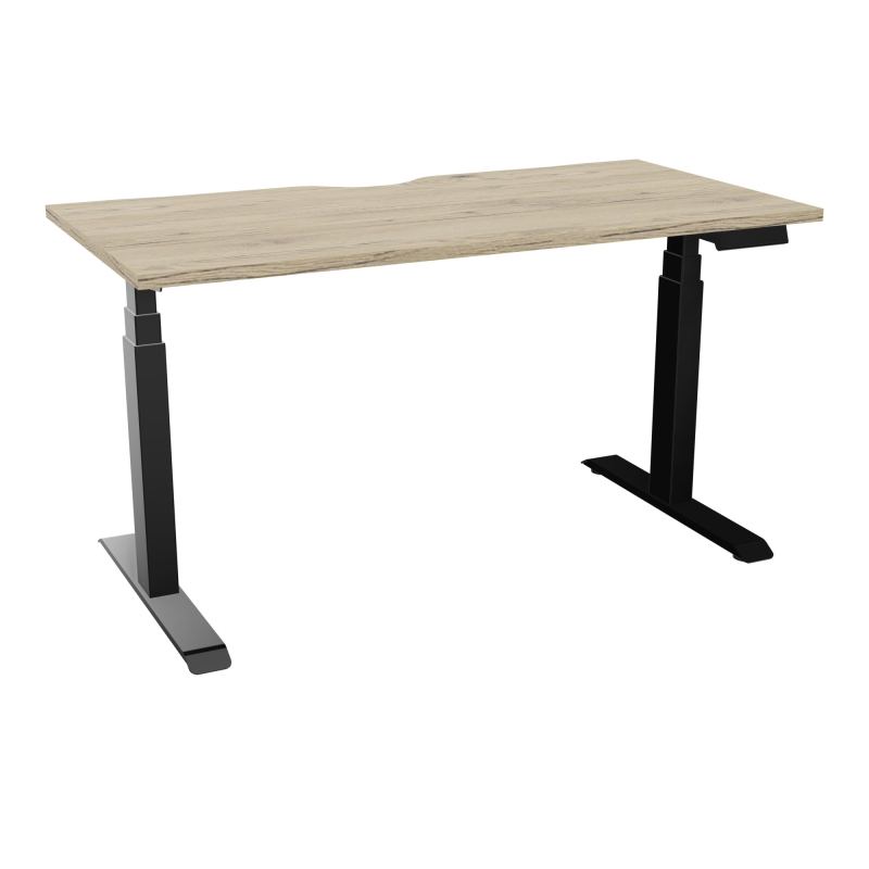 AXEL 2 BUREAU RECT 140X70 ECHANCRURE - MOTORISE - 4 UTILLISATEURS x 2 MEM + USB   R3 SG