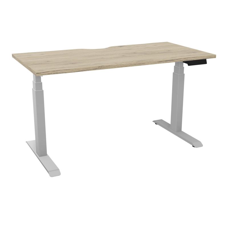 AXEL 2 BUREAU RECT 140X70 ECHANCRURE - MOTORISE - 4 UTILLISATEURS x 2 MEM + USB   R3 Z4