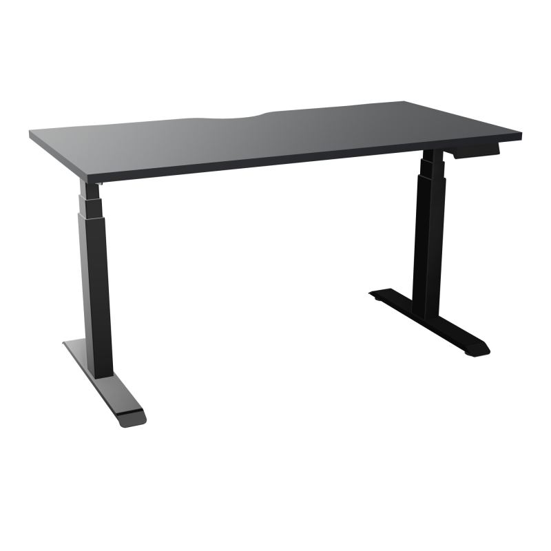 AXEL 2 BUREAU RECT 140X70 ECHANCRURE - MOTORISE - 4 UTILLISATEURS x 2 MEM + USB   R9 SG