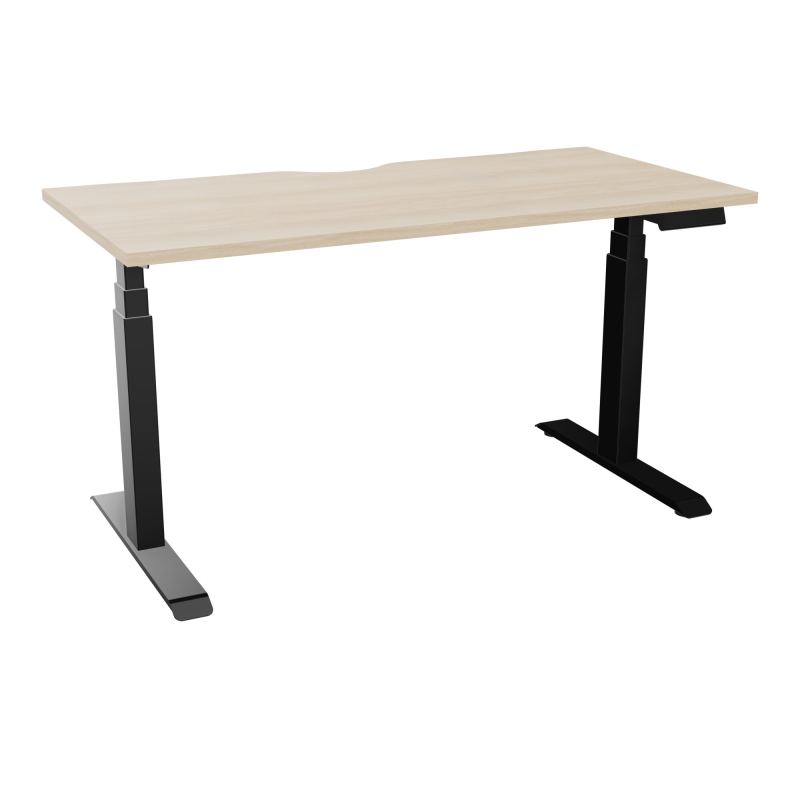 AXEL 2 BUREAU RECT 140X70 ECHANCRURE - MOTORISE - 4 UTILLISATEURS x 2 MEM + USB   RZ SG