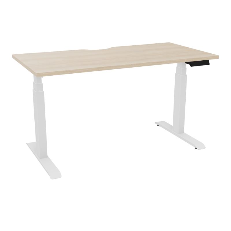AXEL 2 BUREAU RECT 140X70 ECHANCRURE - MOTORISE - 4 UTILLISATEURS x 2 MEM + USB   RZ SO