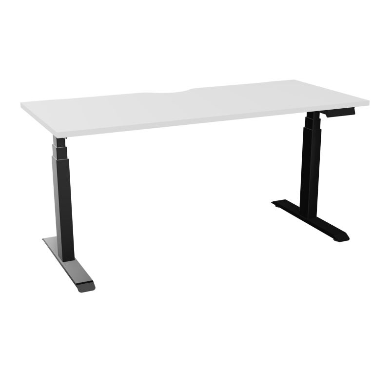 AXEL 2 BUREAU RECT 160X70 ECHANCRURE - MOTORISE - 4 UTILLISATEURS x 2 MEM + USB MG SG
