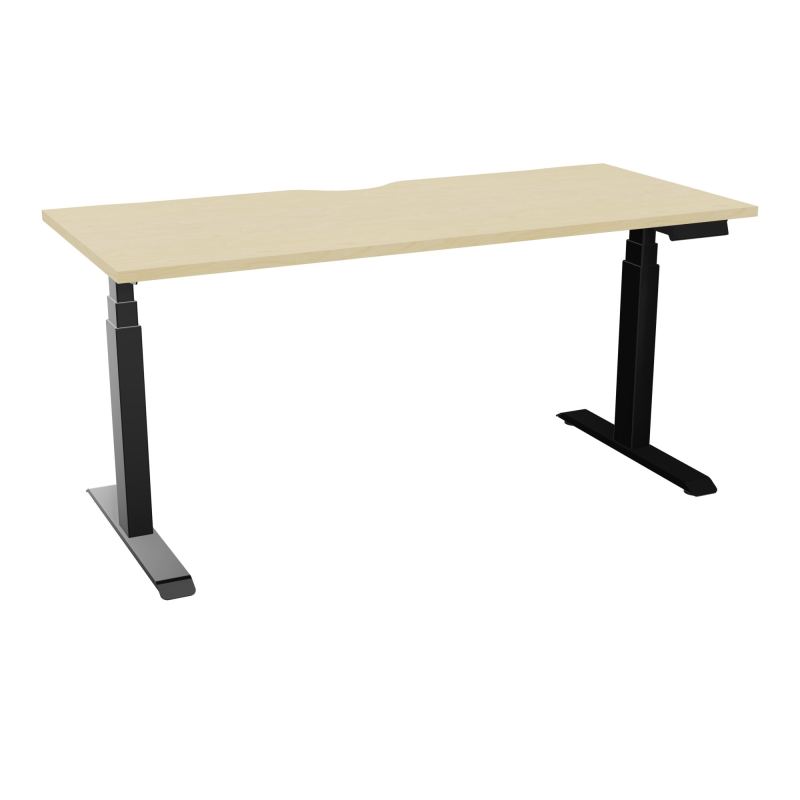 AXEL 2 BUREAU RECT 160X70 ECHANCRURE - MOTORISE - 4 UTILLISATEURS x 2 MEM + USB N8 SG