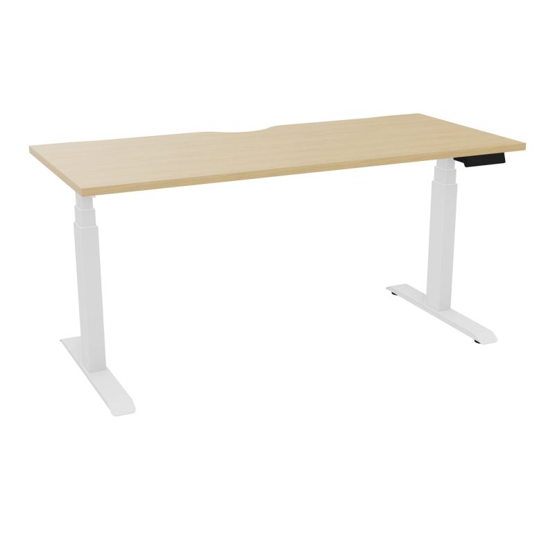AXEL 2 BUREAU RECT 160X70 ECHANCRURE - MOTORISE - 4 UTILLISATEURS x 2 MEM + USB R1 SO
