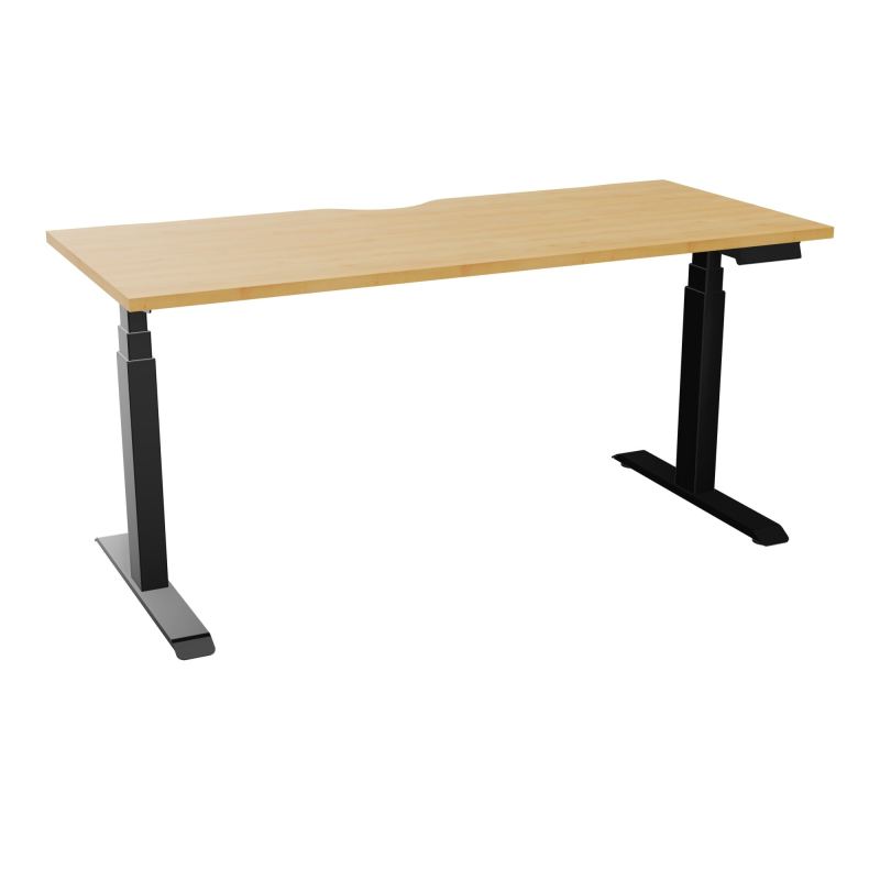 AXEL 2 BUREAU RECT 160X70 ECHANCRURE - MOTORISE - 4 UTILLISATEURS x 2 MEM + USB R5 SG