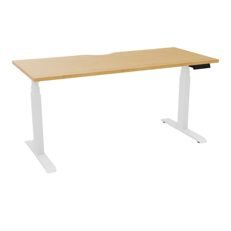 AXEL 2 BUREAU RECT 160X70 ECHANCRURE - MOTORISE - 4 UTILLISATEURS x 2 MEM + USB R5 SO