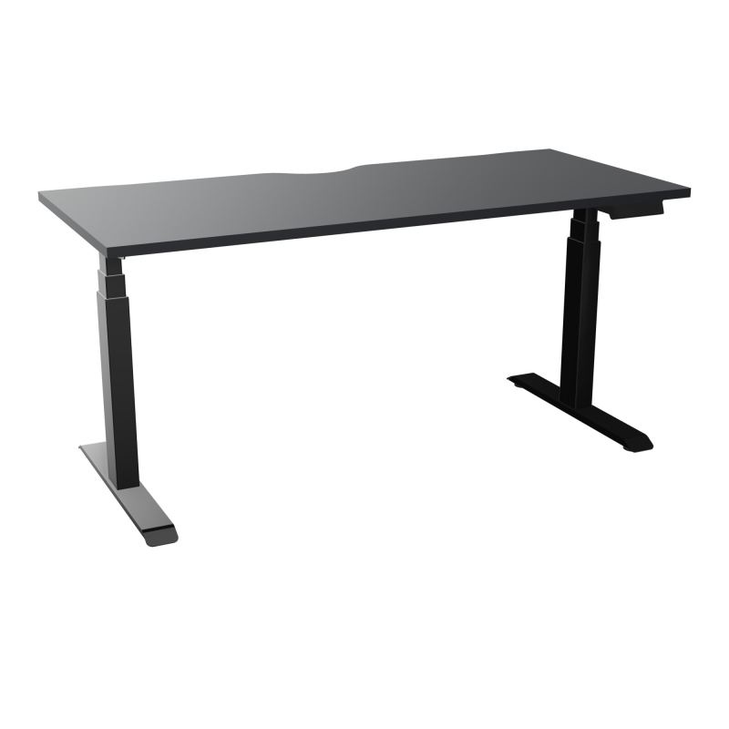 AXEL 2 BUREAU RECT 160X70 ECHANCRURE - MOTORISE - 4 UTILLISATEURS x 2 MEM + USB R9 SG