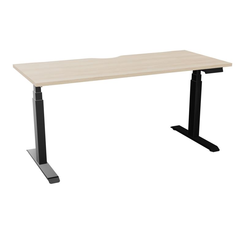 AXEL 2 BUREAU RECT 160X70 ECHANCRURE - MOTORISE - 4 UTILLISATEURS x 2 MEM + USB RZ SG