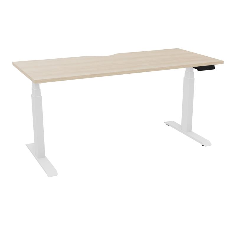AXEL 2 BUREAU RECT 160X70 ECHANCRURE - MOTORISE - 4 UTILLISATEURS x 2 MEM + USB RZ SO